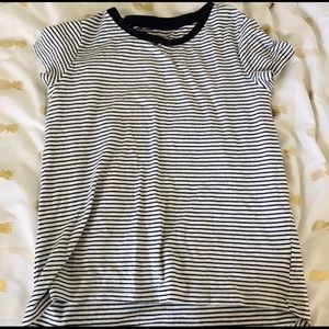White and black striped shirt